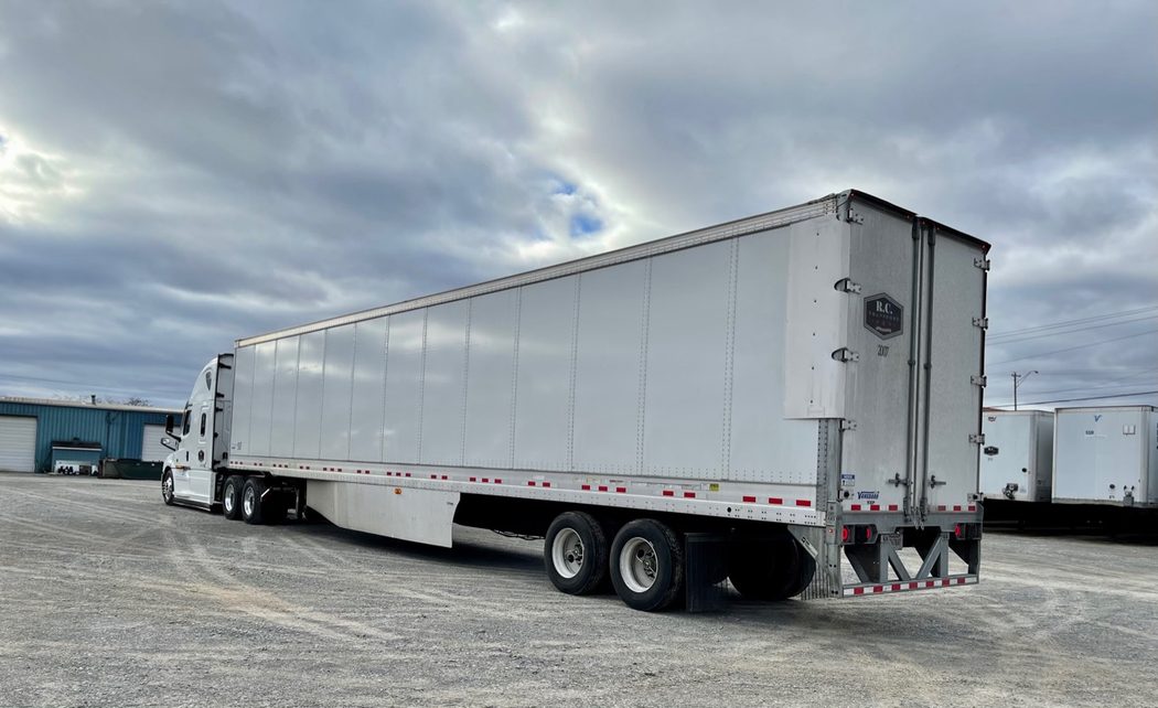 R.C. Transport dry van trailer in the yard