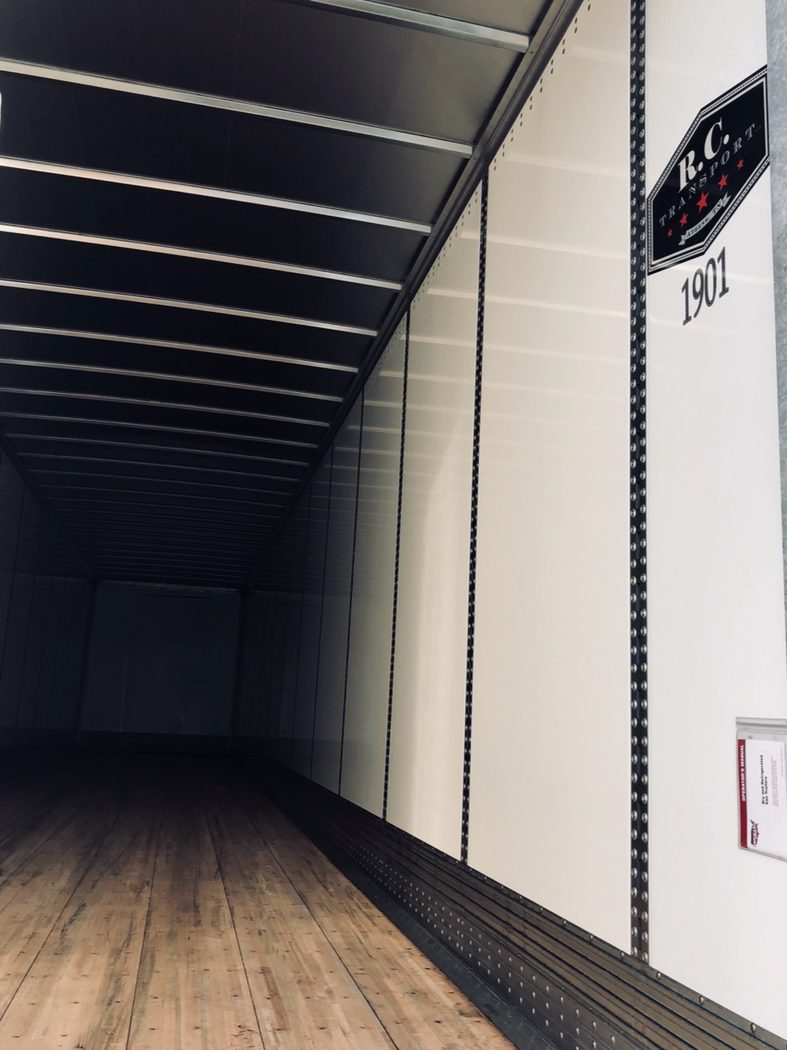 R.C. Transport dry van trailer interior
