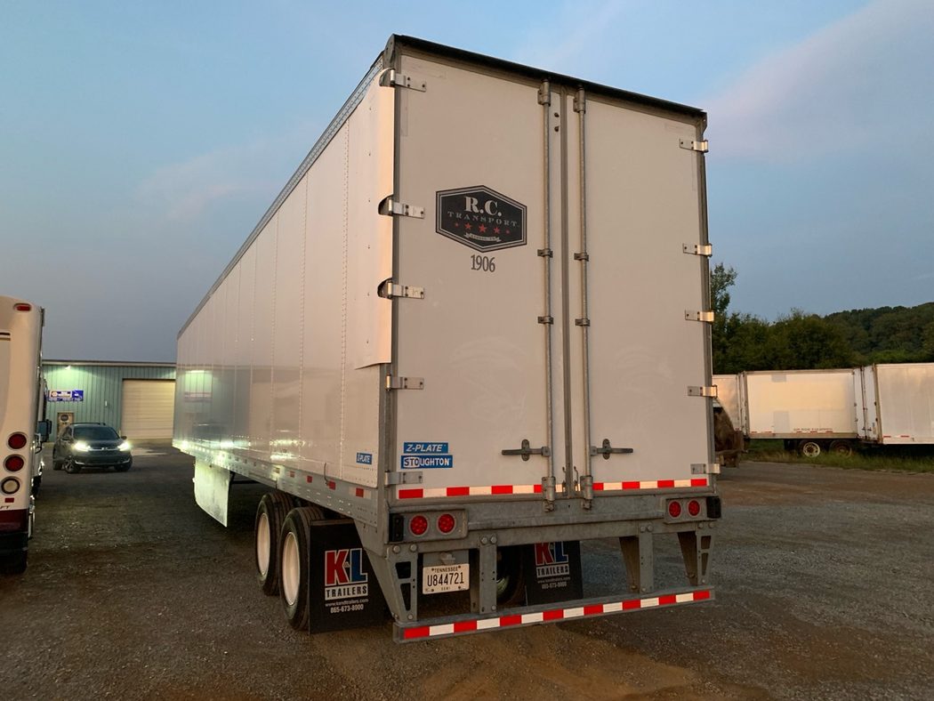 R.C. Transport dry van trailer in the yard